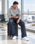 Dark Indigo jeans, Travel day