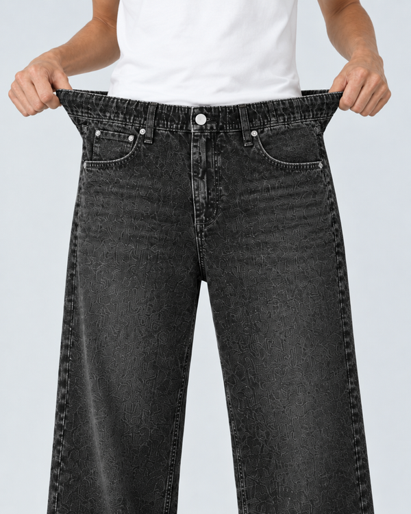 Washed Black jeans, Stretch waistband