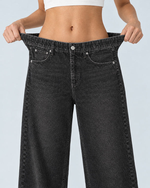 Washed Black jeans, Stretch waistband
