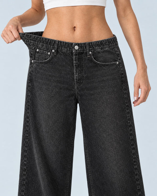 Washed Black jeans, Waistband stretch